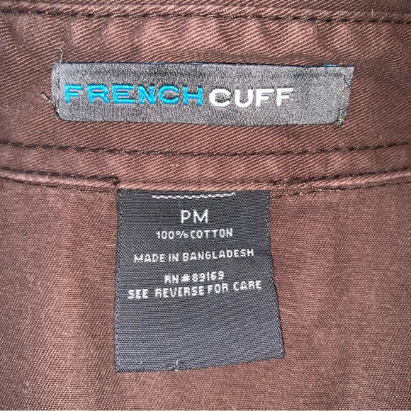 French Cuff Sz M Brown Safari Style Jacket with Patch Pockets and Self Tie Belt - Picture 9 of 10